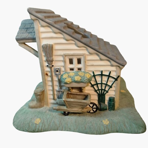 Partylite Garden Shed Tealight Candle Holder Luminary Figurine - Picture 3 of 14